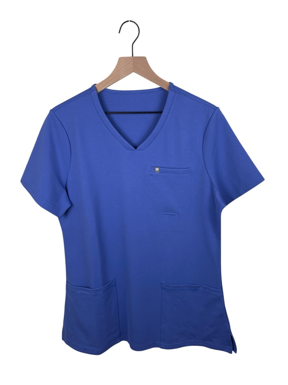 NEW Popviolet V-Neck Short Sleeve Stretch Medical Scrub Top Size XXL Wild Indigo
